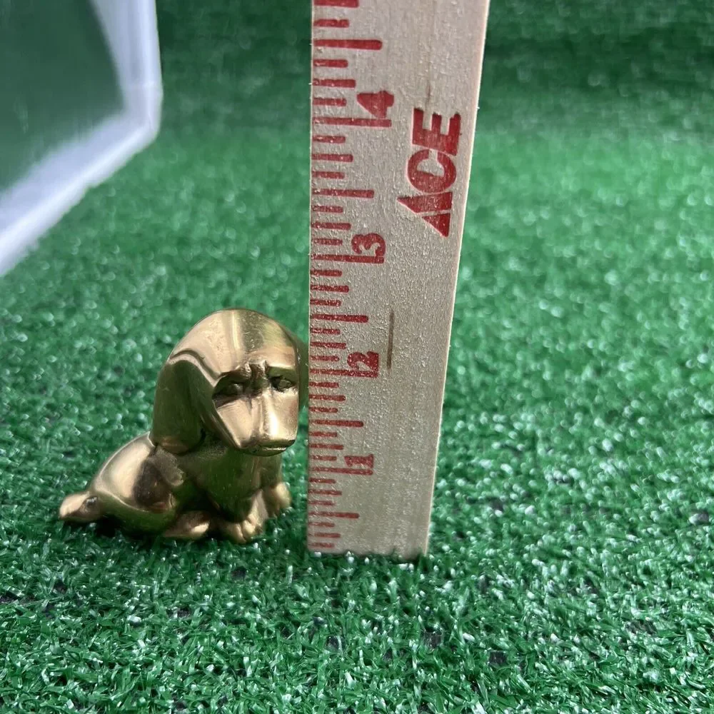 Vintage Brass Sitting Dog Figure Brass Statue Paperweight Or‎ Home/Office Decor